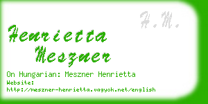 henrietta meszner business card